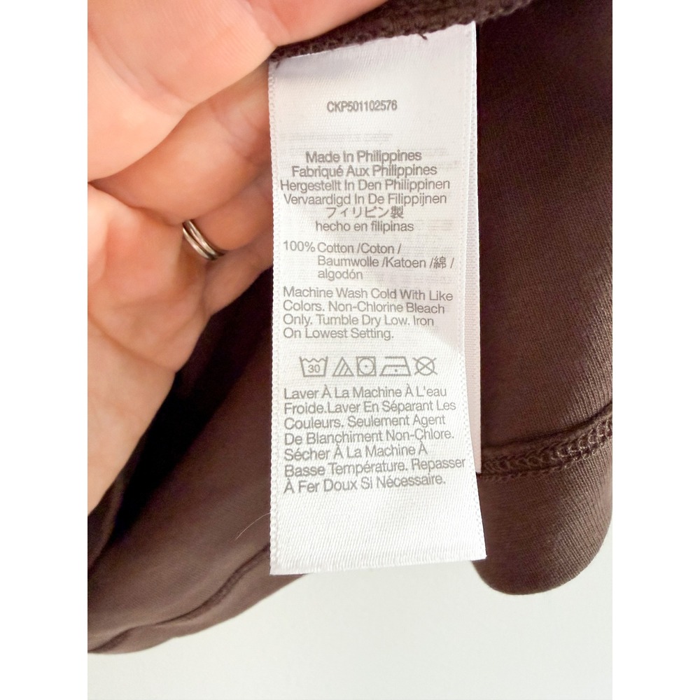 Madewell | NWT '90s V-Neck Baby Tee Compact Cotton Brown | Sz XL - Picture 5 of 7